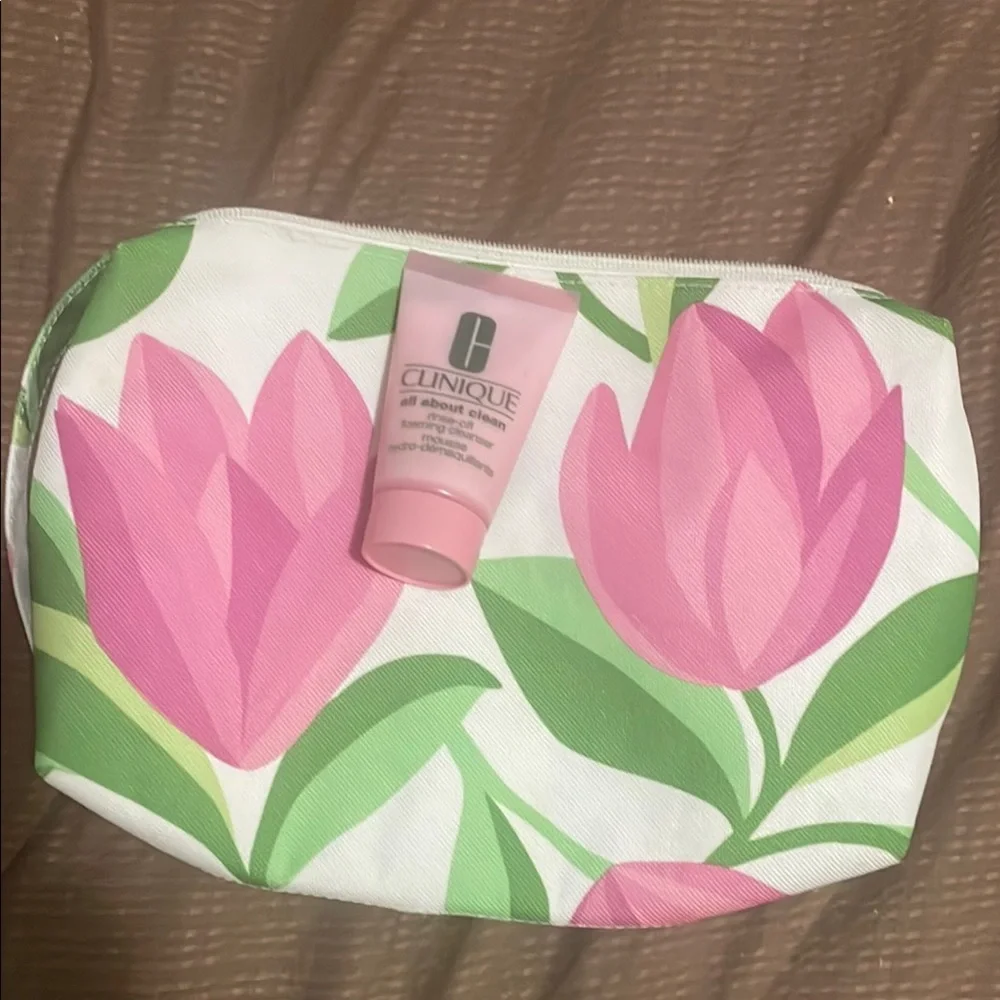 Clinique bag and cleanser